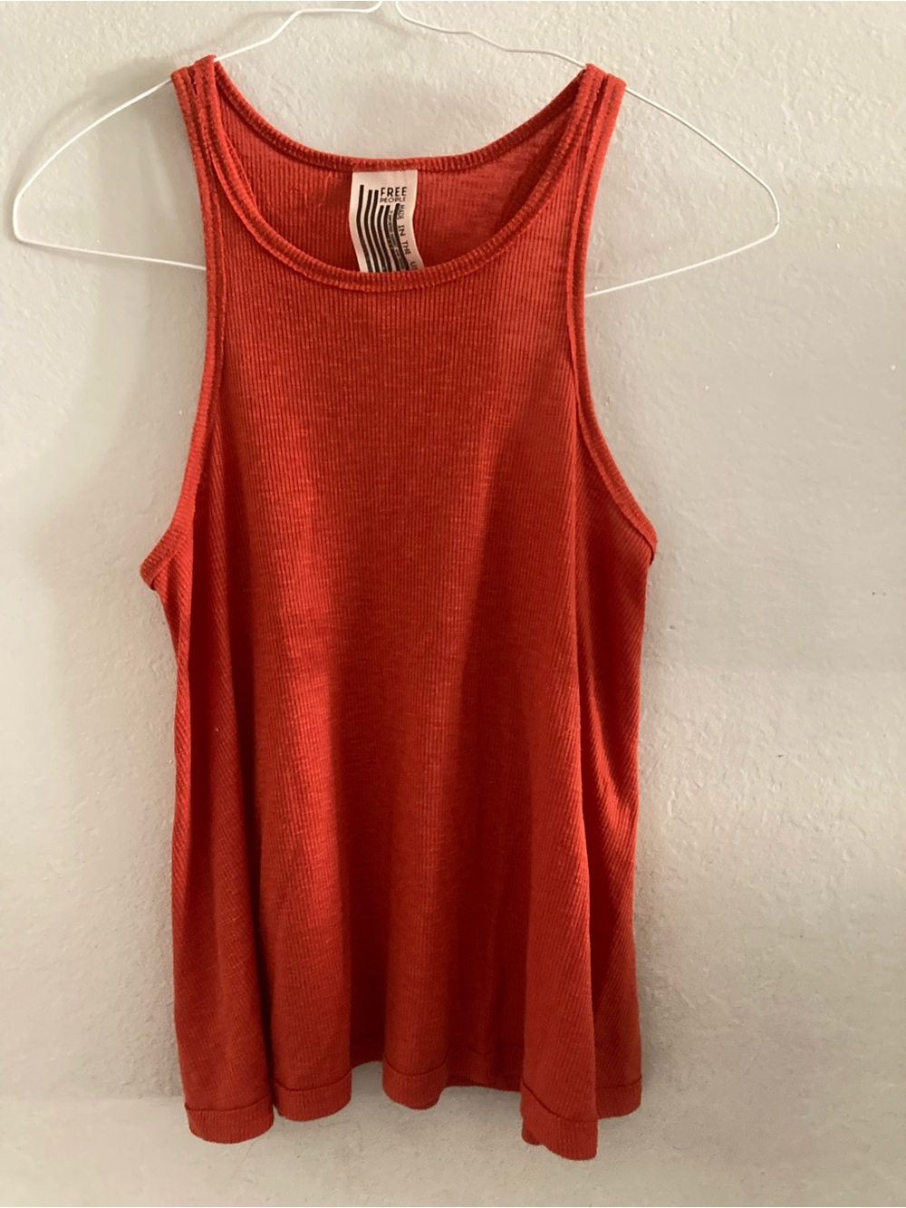 Free People Ribbed Tank in Burnt Orange